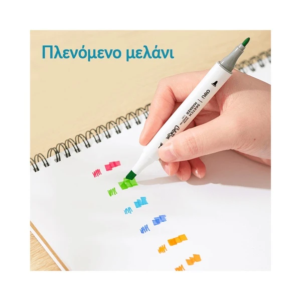 DELI DOUBLE-TIP WASHABLE DESIGN MARKERS IN PLASTIC CASE 48 COLORS