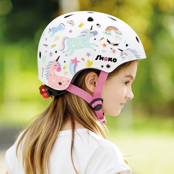 SHOKO PROTECTIVE HELMET WITH LIGHT - UNICORN SPARKLE