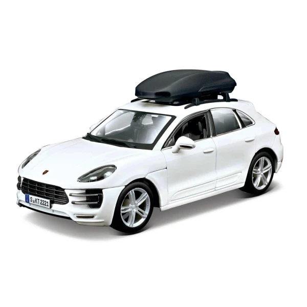 BBURAGO 1:24 PORSCHE MACAN WITH ROOFTOP CARGO BOX