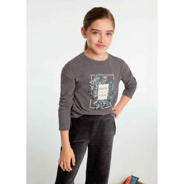 MAYORAL LONG SLEEVES BLOUSE  COLORED DARK GREY