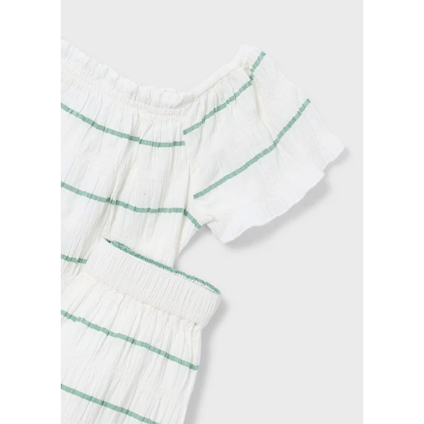 MAYORAL SET PANTS LONG STRIPES ECRU-MINT