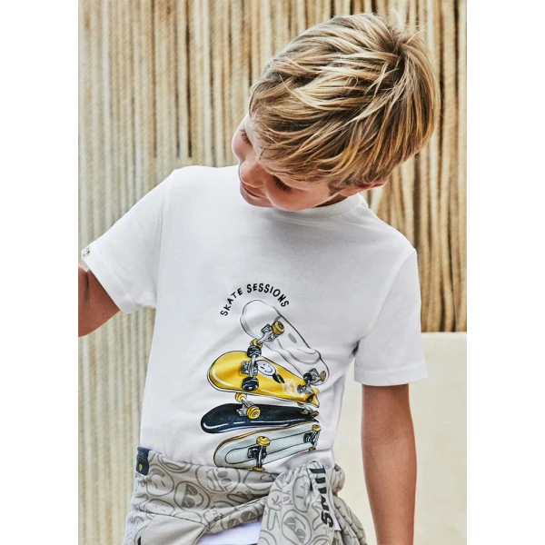 MAYORAL SHORT SLEEVES BLOUSE SKATE WHITE