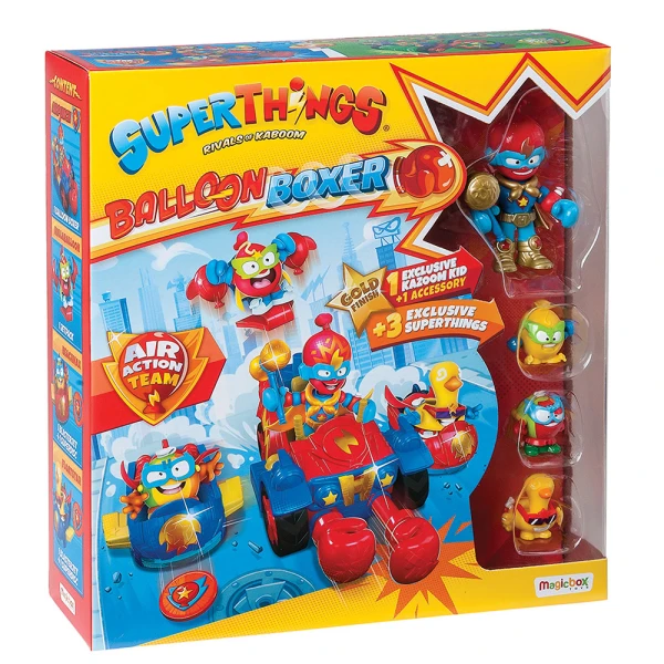 SUPERTHINGS ΜΙΚΡΟΠΛΑΣΜΑΤΑ ΣΕΤ ΟΧΗΜΑΤΑ ΜΕ 4 ΦΙΓΟΥΡΕΣ BALLON BOXER ΓΙΑ 3+ ΧΡΟΝΩΝ