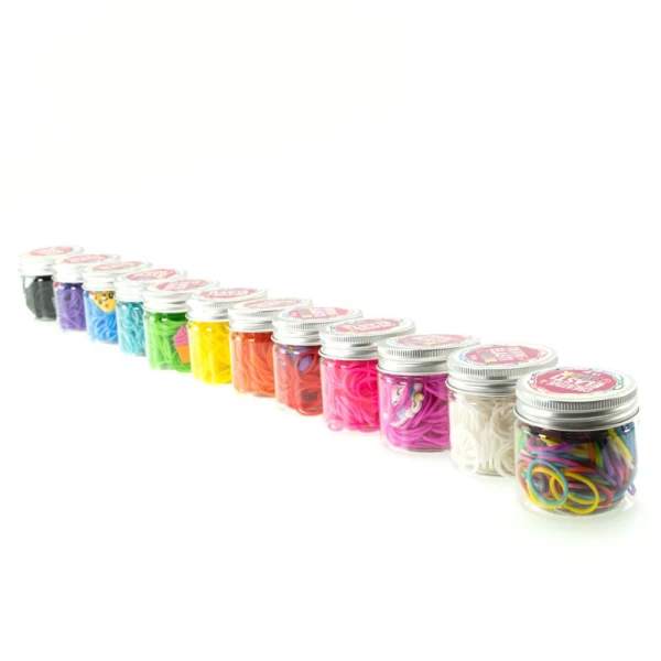JAR WITH RUBBER BANDS & DECORATIVES GIRABRILLA