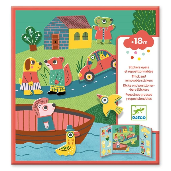 DJECO TRIPTYCH WITH STICKERS +18 MONTHS ANIMALS