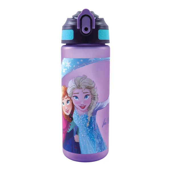 PLASTIC WATER BOTTLE 600ml WITH STRAW FROZEN