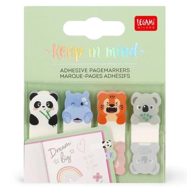 LEGAMI ADHESIVE PAGEMARKERS KEEP IN MIND - CUTE ANIMALS
