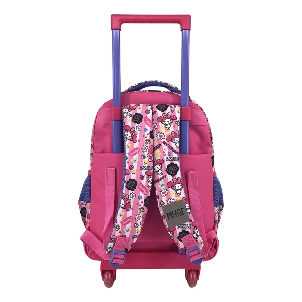 MUST TEAM SCHOOL TROLLEY BACKPACK 34x20x44 cm 3 CASES MY MELODY PINK BOW