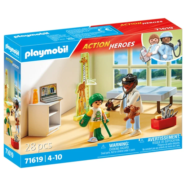 PLAYMOBIL ACTION HEROES PEDIATRICIAN WITH TEDDY BEAR