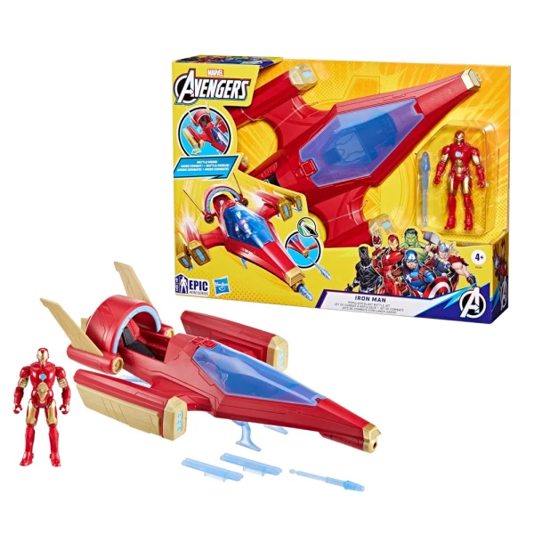 AVENGERS EPIC IRON MAN REPULSOR BLAST BATTLE JET ACTION FIGURE