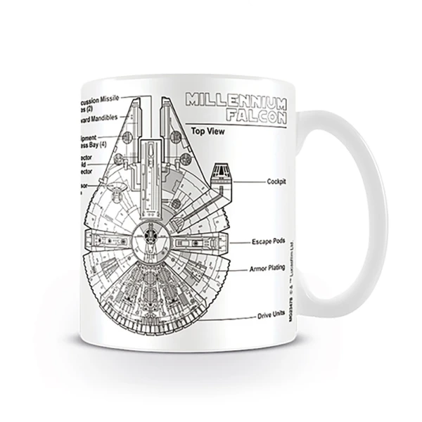 CERAMIC MUG STAR WARS MILLENIUM FALCON SKETCH 315ml