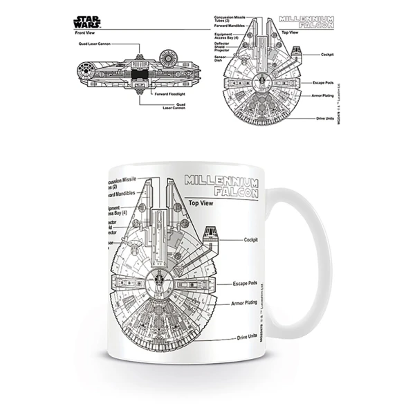 CERAMIC MUG STAR WARS MILLENIUM FALCON SKETCH 315ml