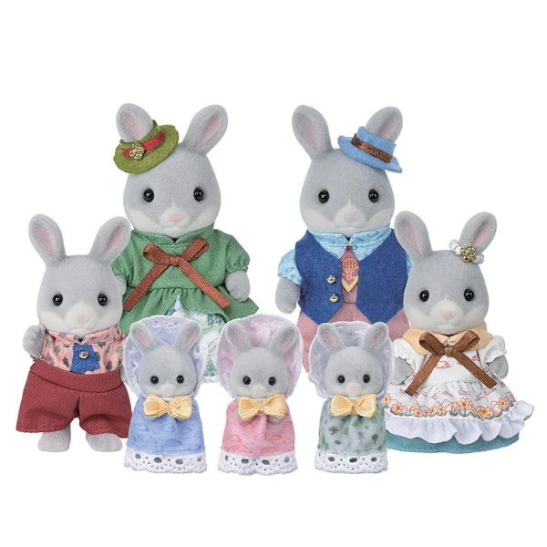 THE SYLVANIAN FAMILIES COTTONTAIL RABBIT FAMILY CELEBRATION SET
