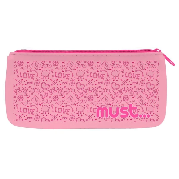 MUST FOCUS FLAT SILICONE PENCIL CASE 21X10 cm - 4 DESIGNS