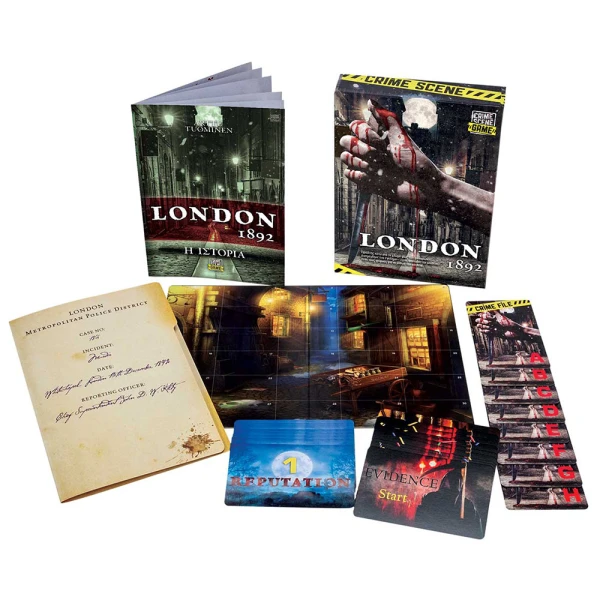 AS GAMES ΕΠΙΤΡΑΠΕΖΙΟ ΠΑΙΧΝΙΔΙ CRIME SCENE LONDON 1892 ΓΙΑ ΗΛΙΚΙΕΣ 18+ ΧΡΟΝΩΝ ΚΑΙ 1+ ΠΑΙΚΤΕΣ