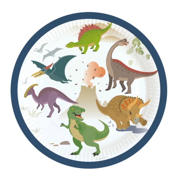 ΧΑΡΤΙΝΑ ΠΙΑΤΑ 18 εκ. 8 τεμ. DINOSAUR