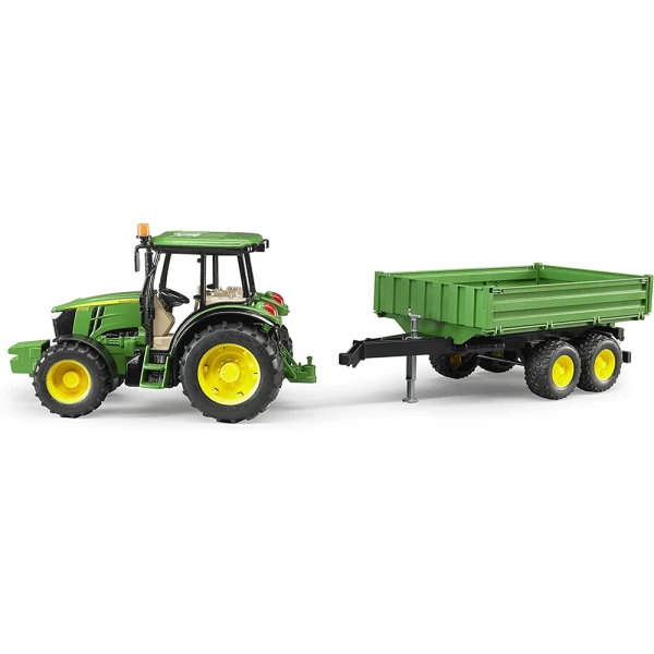 BRUDER TRAKTOR JOHN DEERE 5115M WITH TRAILER