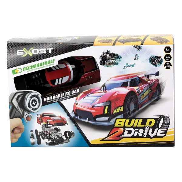 EXOST BUILD 2 DRIVE REMOTE CONTROL & ASSEMBLED RACE CAR RED