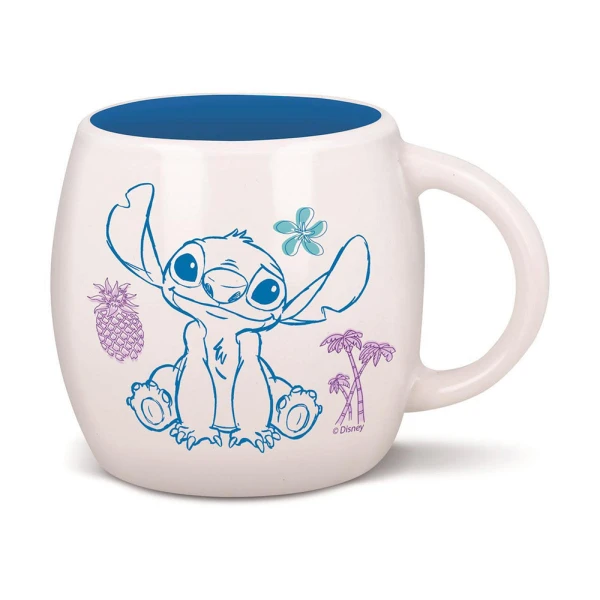 CERAMIC GLOBE MUG 385ml STITCH DRAWING IN GIFT BOX