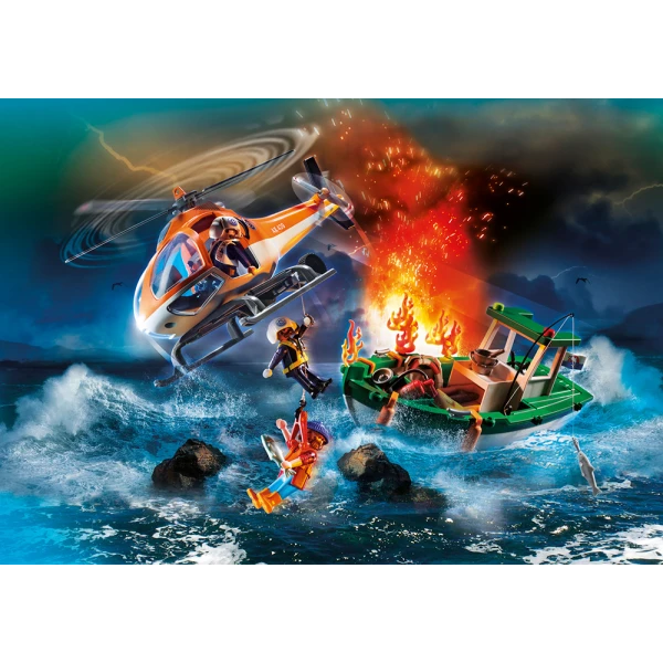 PLAYMOBIL RESCUE ACTION COASTAL FIRE MISSION