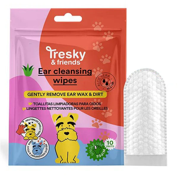 TRESKY & FRIENDS EAR CLEANSING WIPES FOR DOGS 10 pcs