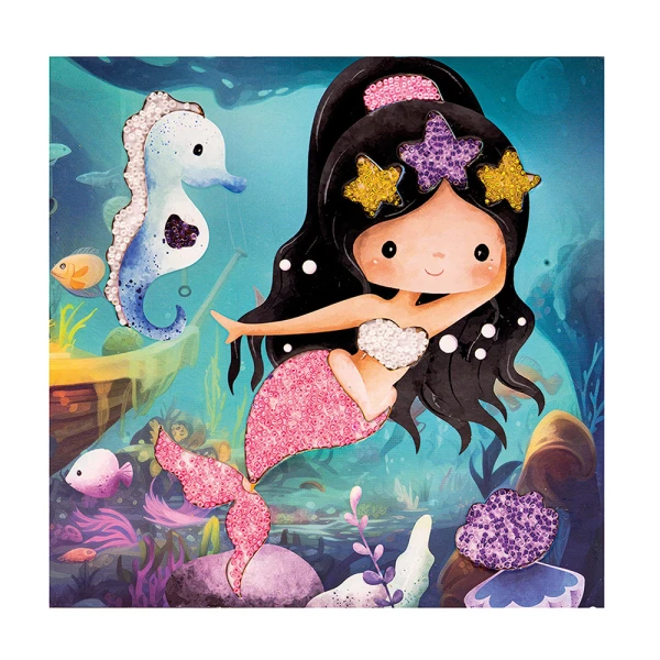 HAPPIHOBBI ART CRAFT SET CRYSTAL BEADS MERMAIDS FOR AGES 5+
