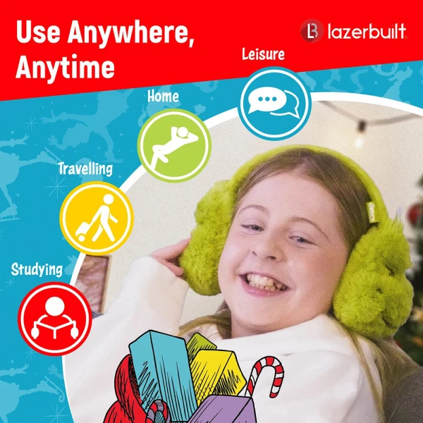 LAZERBUILT GRINCH  BLUETOOTH HEADPHONES WITH MICROPHONE