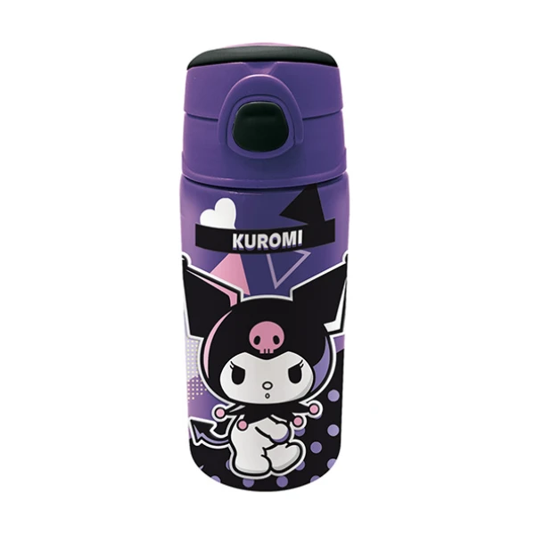 INSULATED WATER BOTTLE 450ml WITH BUILT-IN STRAW POP ART KUROMI