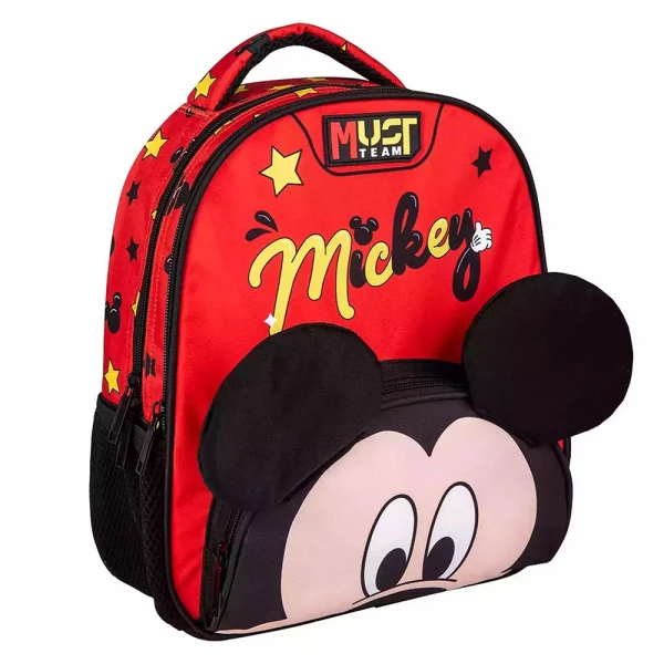 MUST TEAM PRESCHOOL BACKPACK 27X10X31 cm WITH 2 COMPARTMENTS - MICKEY RED
