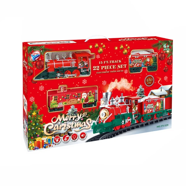 CHRISTMAS TRAIN WITH SMOKE LIGHTS SOUNDS USB