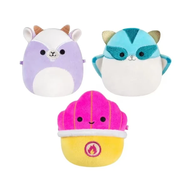 MICROMALLOWS - ΣΕΤ 3 ΛΟΥΤΡΙΝΑ 6 εκ. SQUISHMALLOWS TIA THE SUGAR GLIDER - MARISKA THE SPICY FRY - LOUDEN THE GOAT