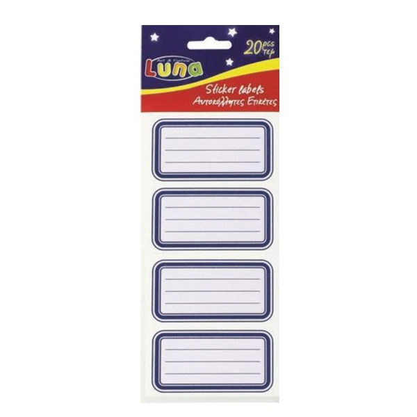 LUNA LABELS BLUE 20 pcs 5 sheets