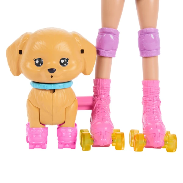 BARBIE ΚΟΥΚΛΑ ROLLER SKATES ΜΕ ΣΚΥΛΑΚΙ