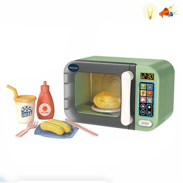 KITCHEN SET ELECTRONIC MICROWAVE OVEN WITH SOUNDS, LIGHTS TOUCH BUTTONS