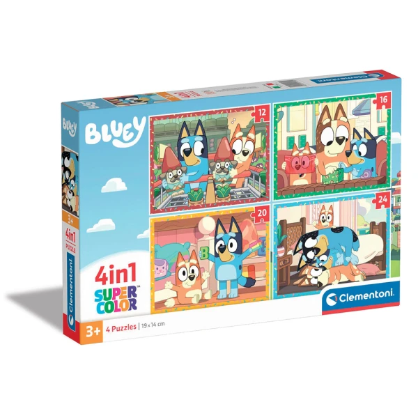 CLEMENTONI ΠΑΙΔΙΚΟ ΠΑΖΛ 4 ΣΕ 1 SUPER COLOR BLUEY 12-16-20-24 ΤΜΧ
