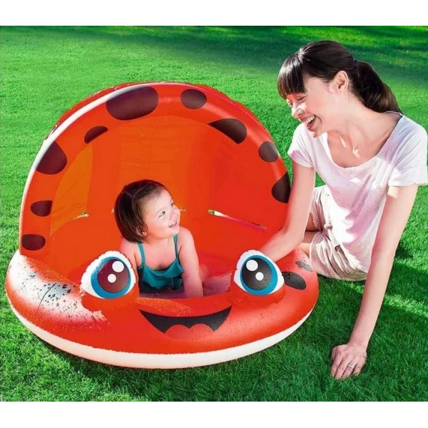 INFLATABLE POOL WITH SUNSHADE 97X66 cm - RED