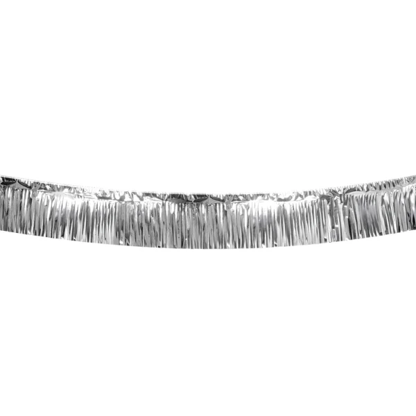 METALLIC FRINGE GARLAND SILVER 6 meters