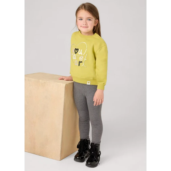 MAYORAL LEGGINGS COTTON ELASTIC BASIC GREY INTENSE