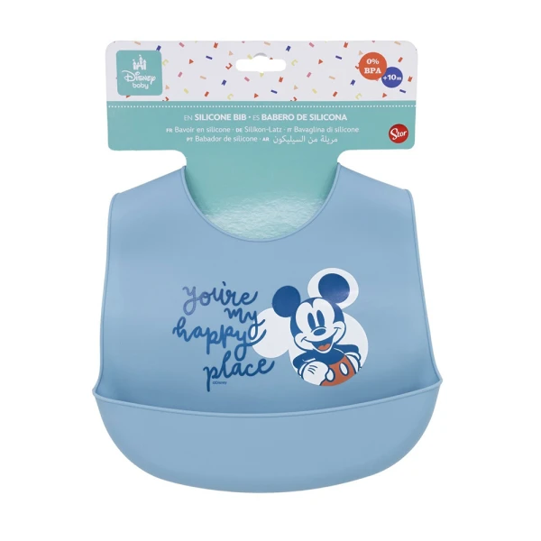 SILICONE BIB MICKEY MOUSE FULL OF SMILES