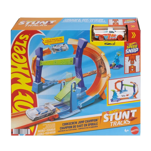 HOT WHEELS STUNT TRACKS CORKSCREW JUMP CHAMPION