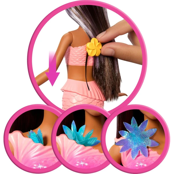 BARBIE BLOOMING FLOWER MAGIC MERMAID DOLL - BRUNETTE