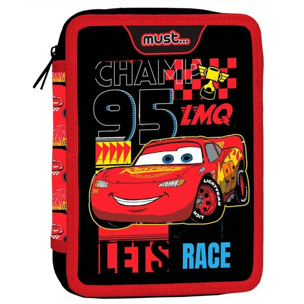 MUST DOUBLE FILLED PENCIL CASE 15X5X21 cm CARS LETS RACE