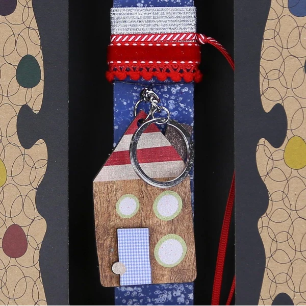 SYNCHRONIA HANDMADE CANDLE 20 cm KEYCHAIN HOUSE - BLUE