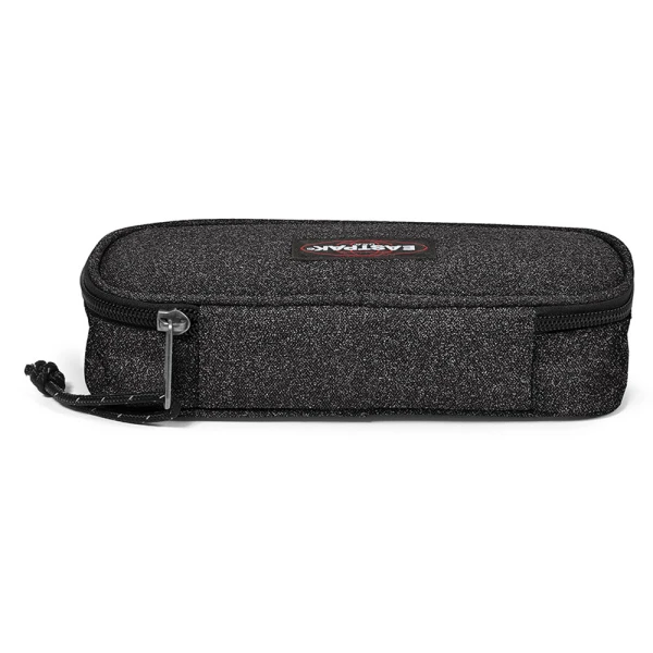 EASTPAK OVAL SINGLE PENCIL CASE SPARKLY BLACK