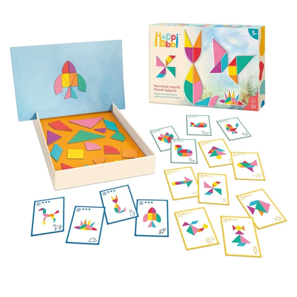 HAPPIHOBBI MAGNET MAGICAL SHAPES 26 EDUCATIONAL PAPER MAGNETS 