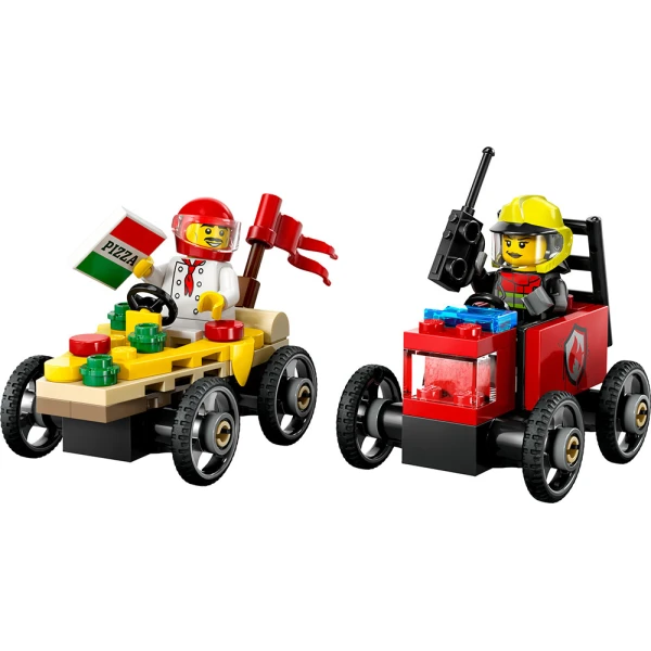 LEGO® CITY ΠΑΚΕΤΟ ΑΓΩΝΙΣΤΙΚΩΝ ΑΥΤΟΚΙΝΗΤΩΝ - ΦΟΡΤΗΓΑΚΙ ΠΙΤΣΑΣ VS. ΠΥΡΟΣΒΕΣΤΙΚΟ ΦΟΡΤΗΓΟ