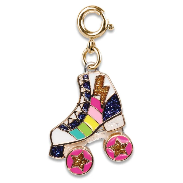 CHARM IT GOLD RAINBOW ROLLERSKATE CHARM