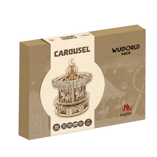 WUDORLD MECH MUSIC BOX ΞΥΛΙΝΗ ΚΑΤΑΣΚΕΥΗ CAROUSEL