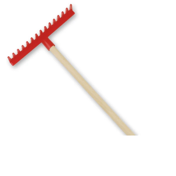 CHILDREN\'S GARDENING RAKE WITH WOODEN HANDLE