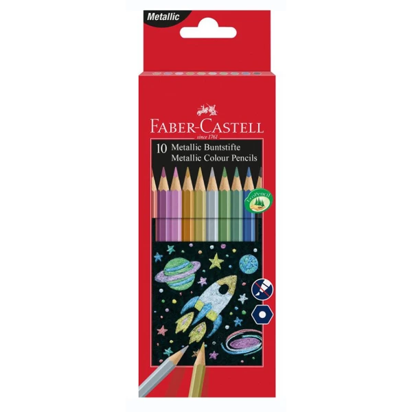 FABER-CASTELL ΞΥΛΟΜΠΟΓΙΕΣ ΜΕΤΑΛΛΙΚΑ ΧΡΩΜΑΤΑ 10 τεμ. 